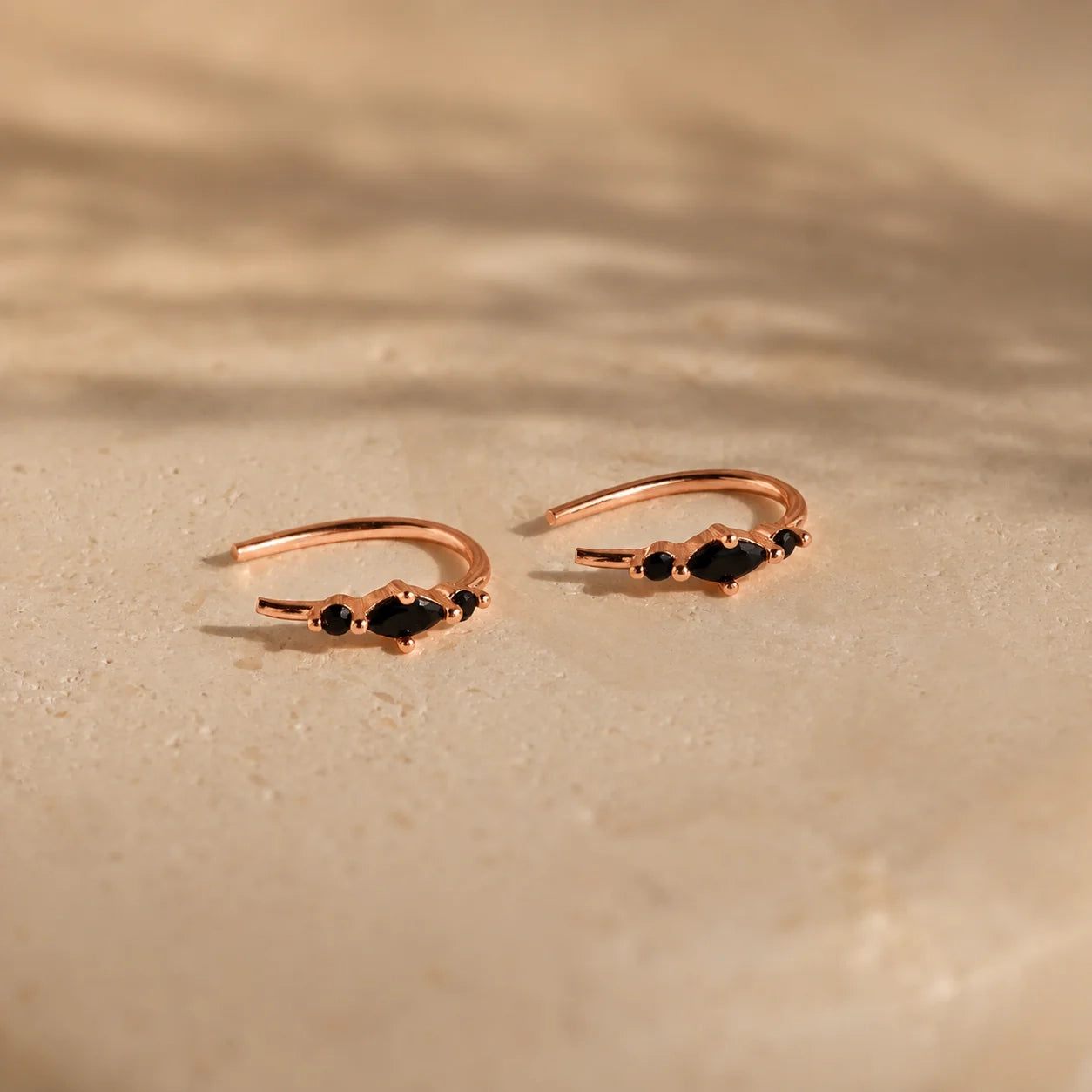 Amaya Black Diamond Threader Earrings