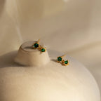 Birthstone Drop Studs  Silver 18K Gold Plated