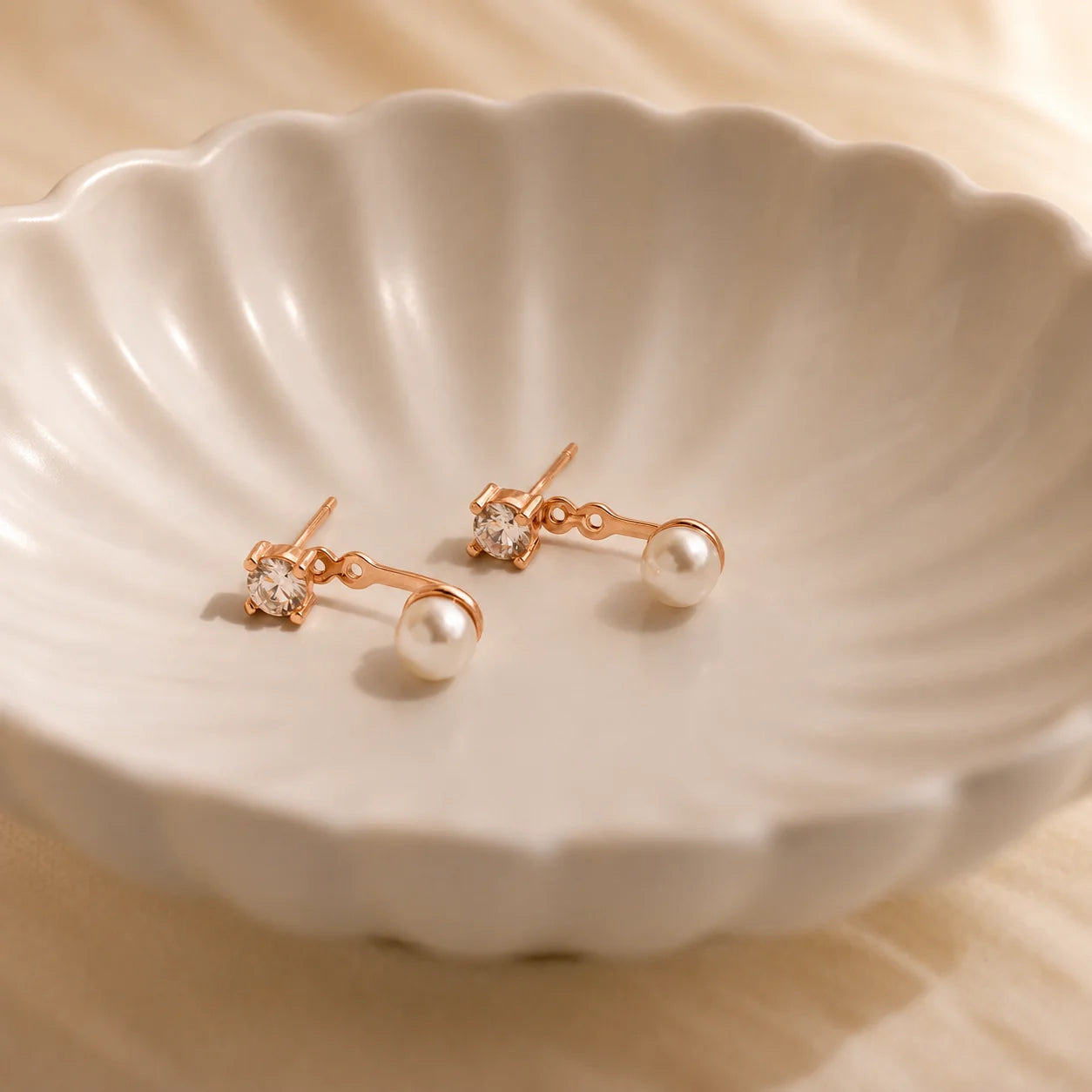 Diamond Pearl Ear Jackets