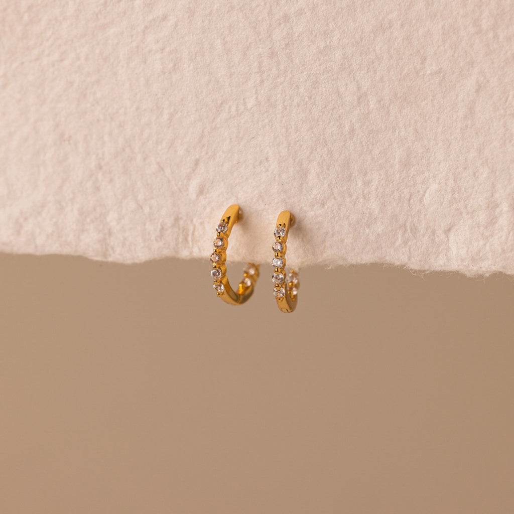 Inside Out Birthstone Huggies Silver 18K Gold Plated