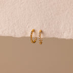 Inside Out Birthstone Huggies Silver 18K Gold Plated