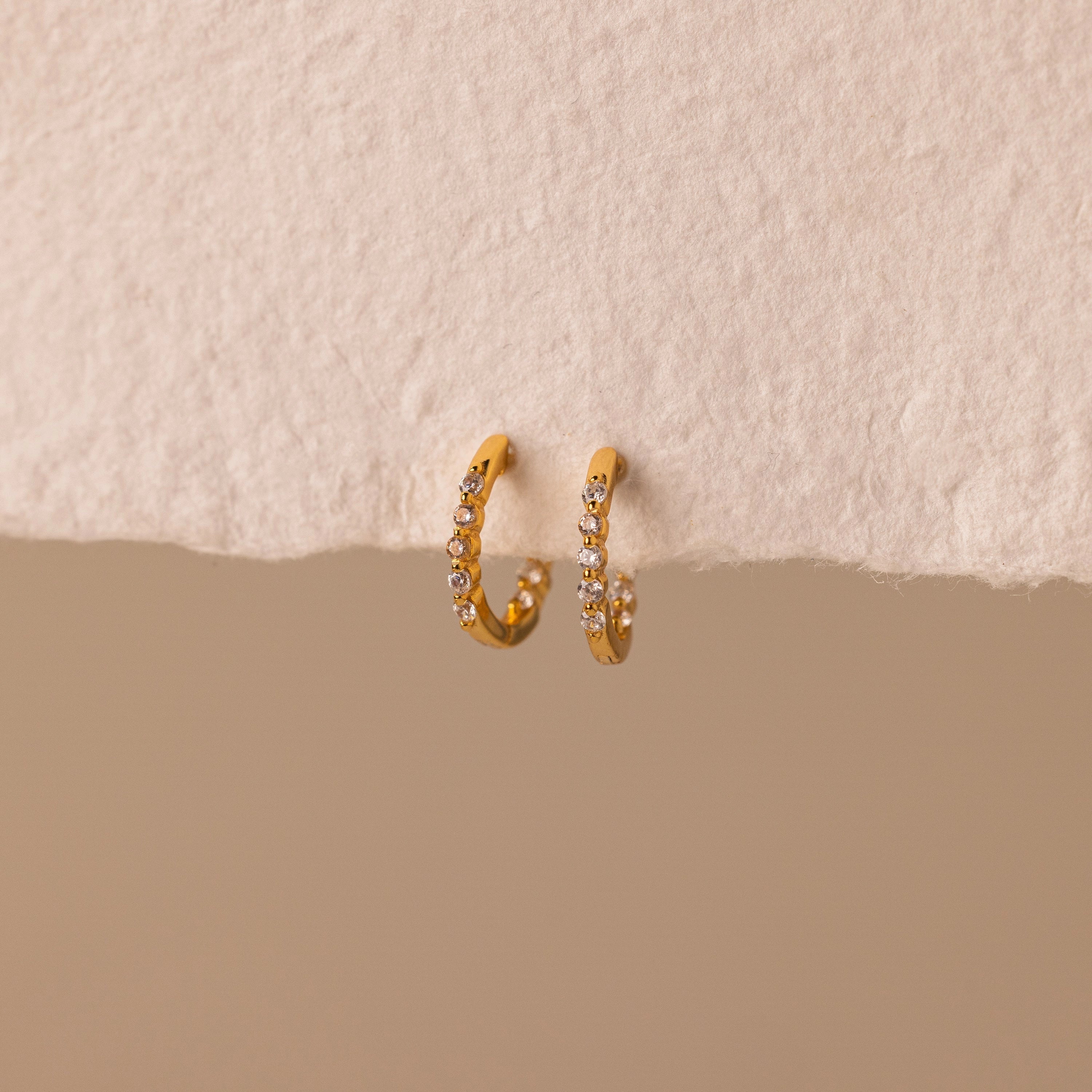 Inside Out Birthstone Huggies Silver 18K Gold Plated