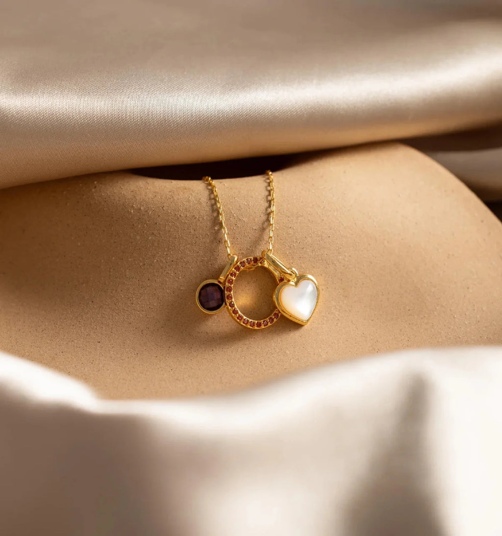 Dainty Pavé Garnet Charm