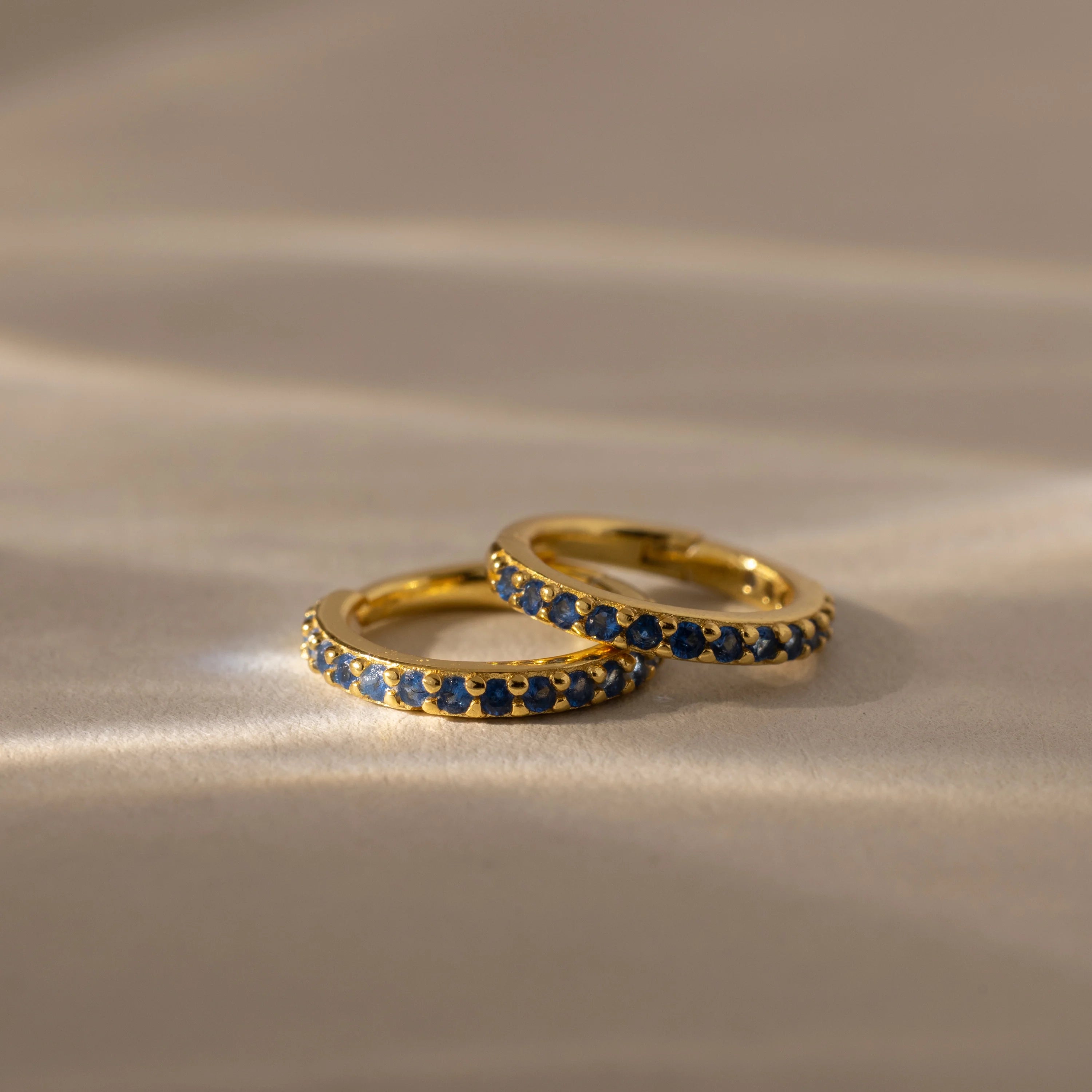 Birthstone Clicker Huggies Silver 18K Gold Plated