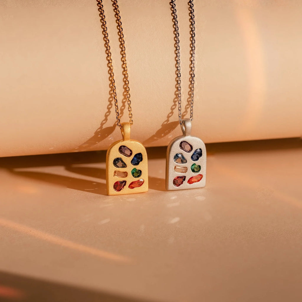 Abstract Art Deco Pendant Necklace