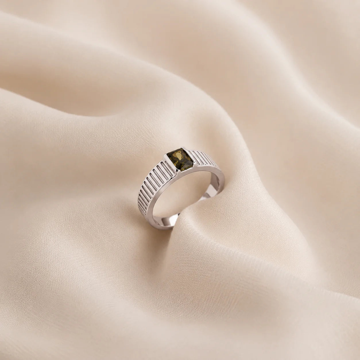The Olive Peridot Signet Ring