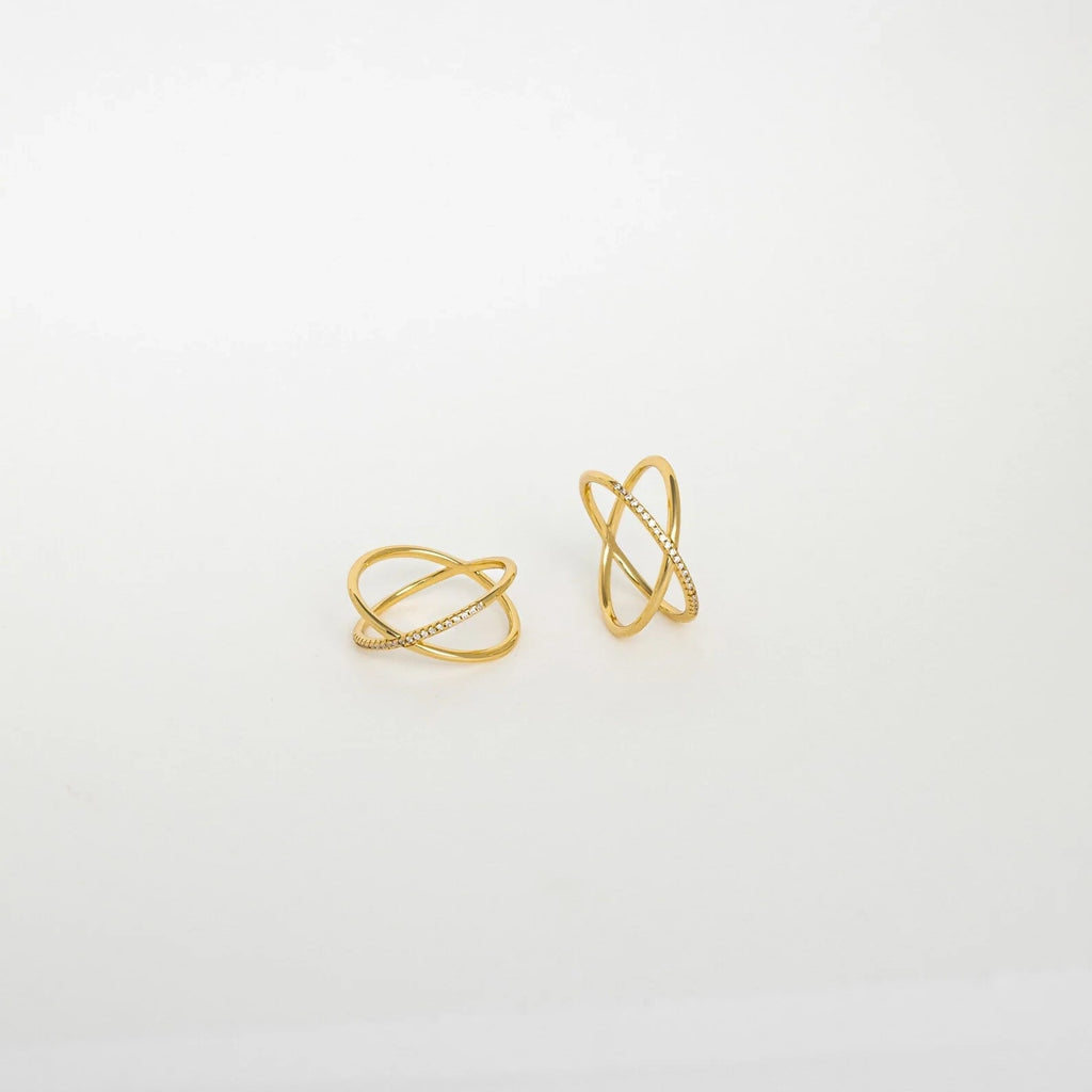 The Pave X Criss Cross Ring