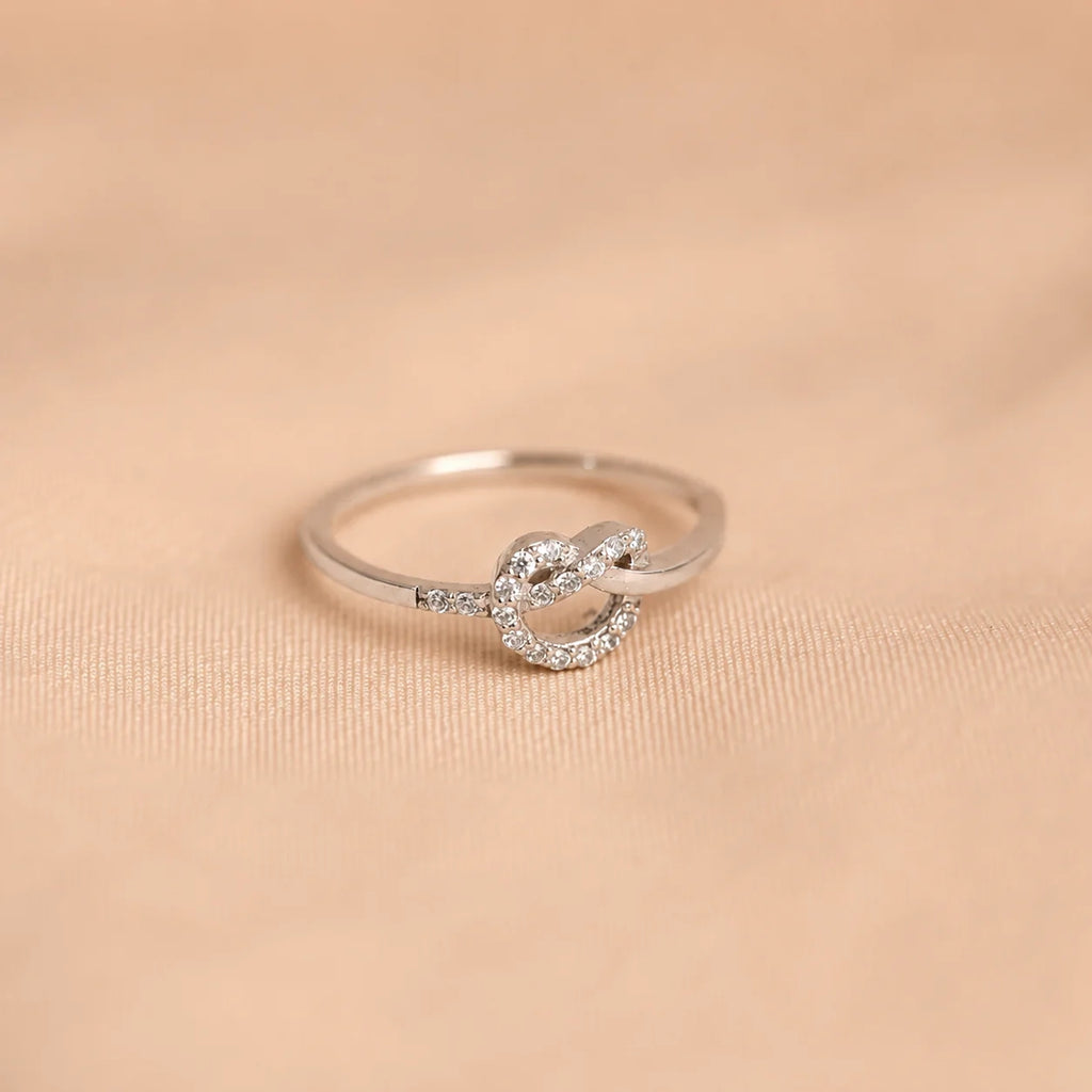 Eternal Love: Diamond Heart Knot Ring
