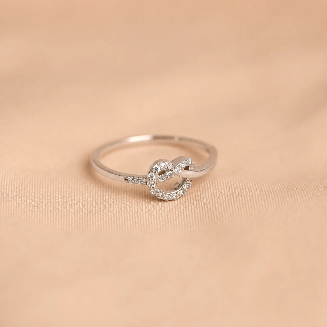 Eternal Love: Diamond Heart Knot Ring