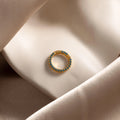 Pave  Emerald Charm Clip Silver 18K Gold Plated