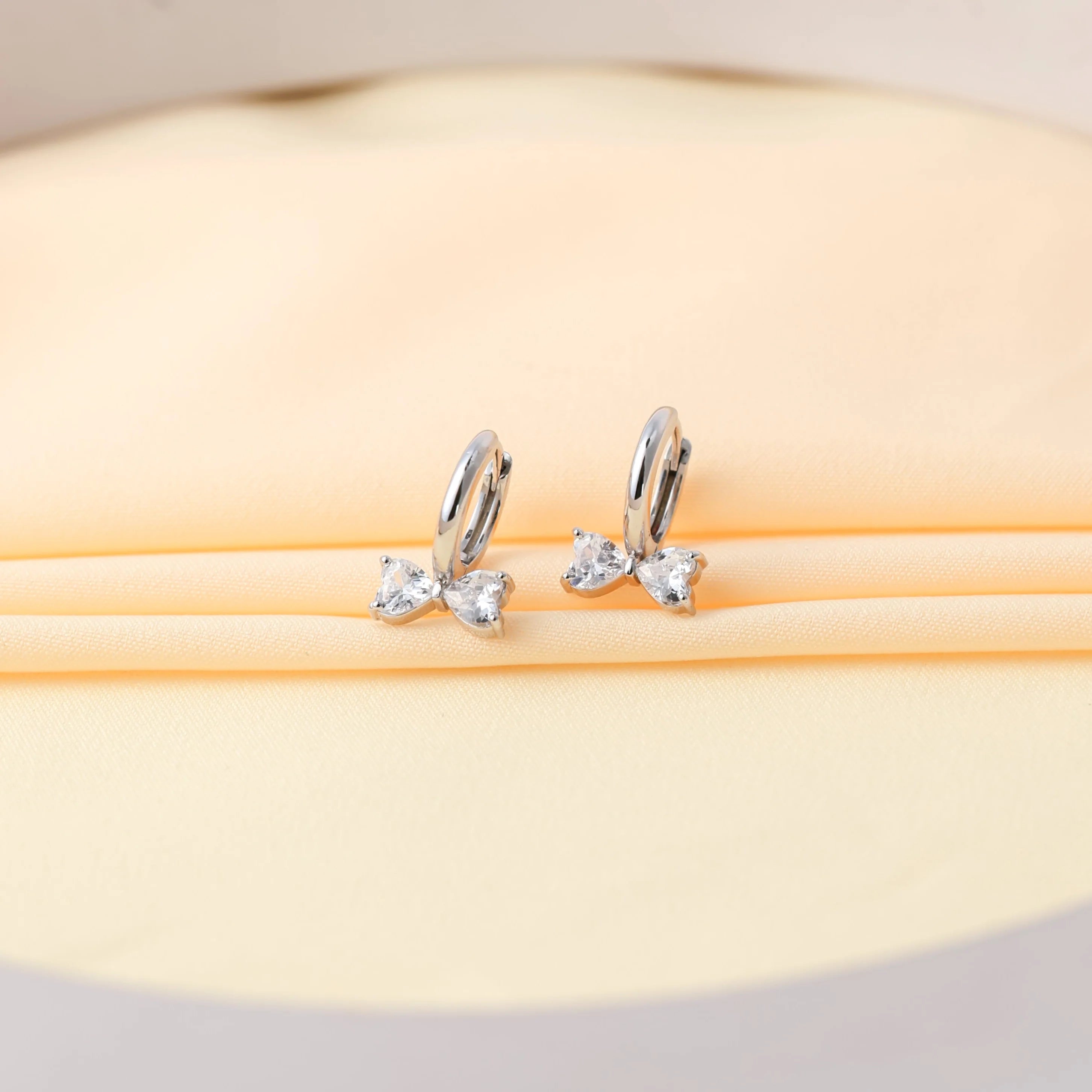Diamond Bow Hug Earrings