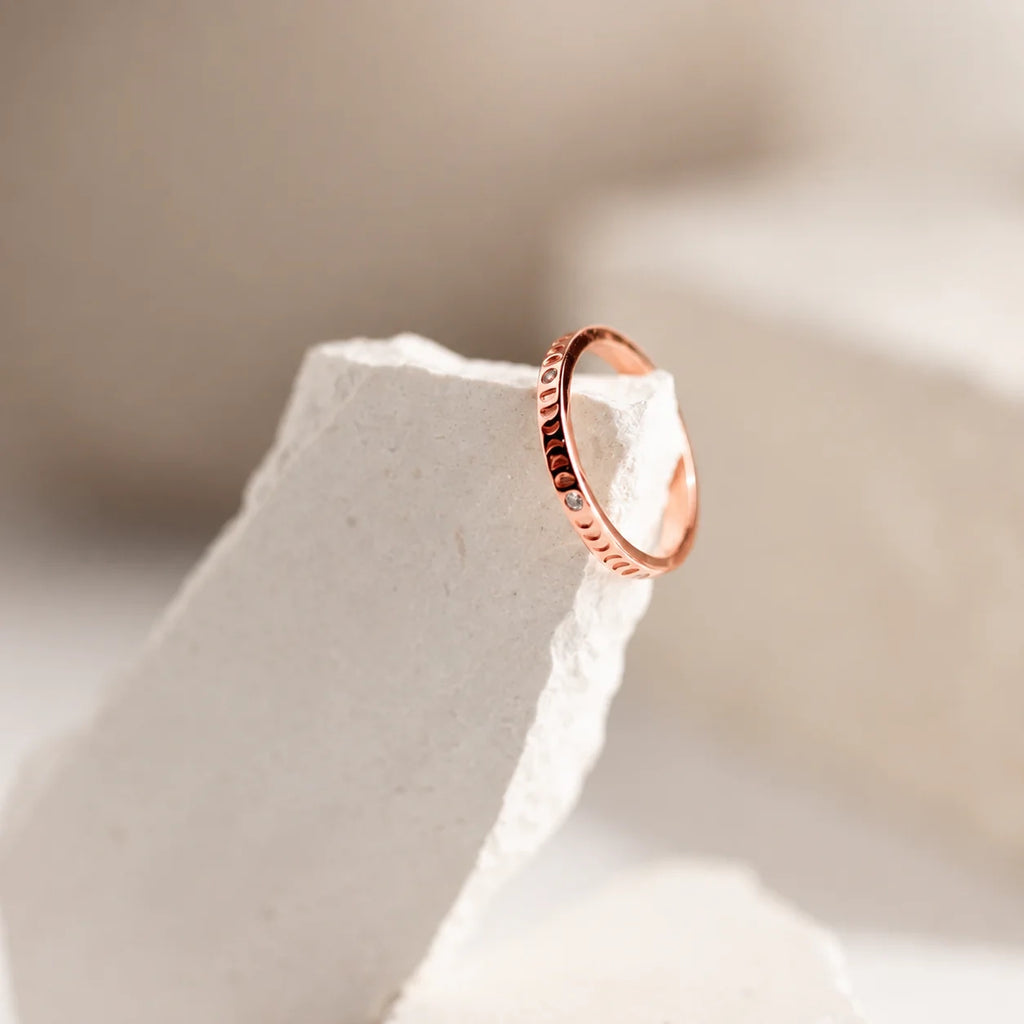 Phases of the Moon CZ Diamond Ring