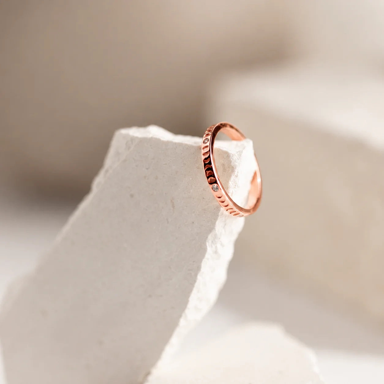 Phases of the Moon CZ Diamond Ring