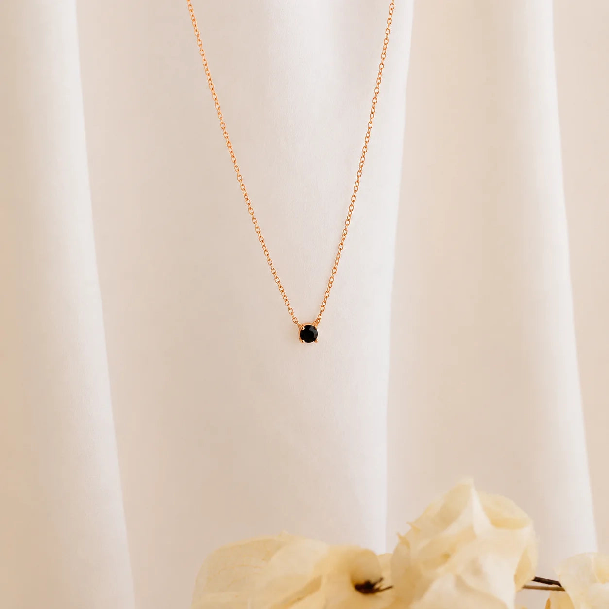 Onyx Dainty Diamond Necklace