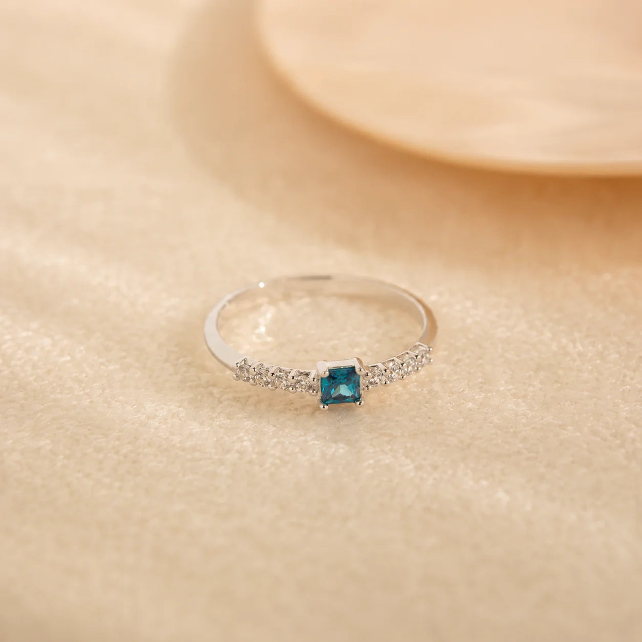 Regal Radiance: The Pave Princess Birthstone Ring