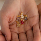North Star Birthstone Charm Silver 18K Gold Plated