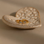 Rhombus Birthstone Huggies Silver 18K Gold Plated
