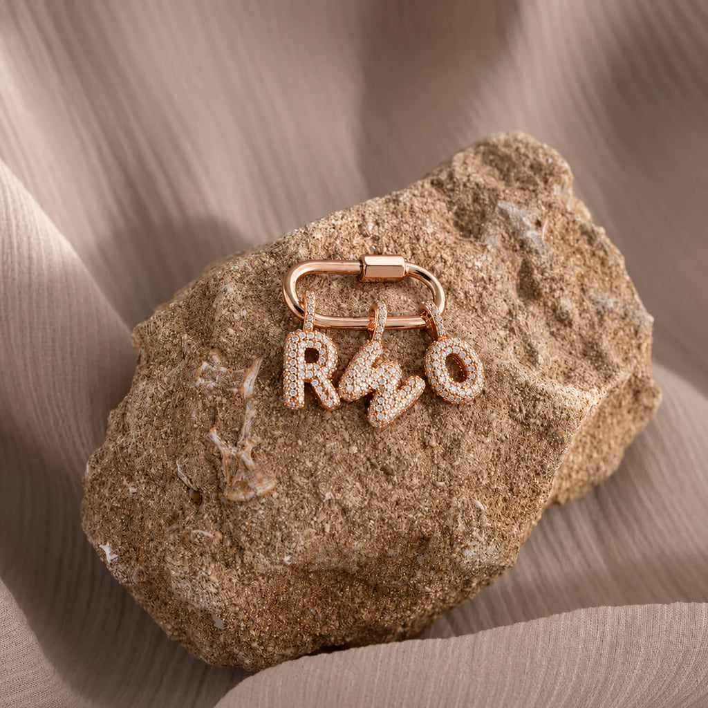 Bubble Script Pave Charm
