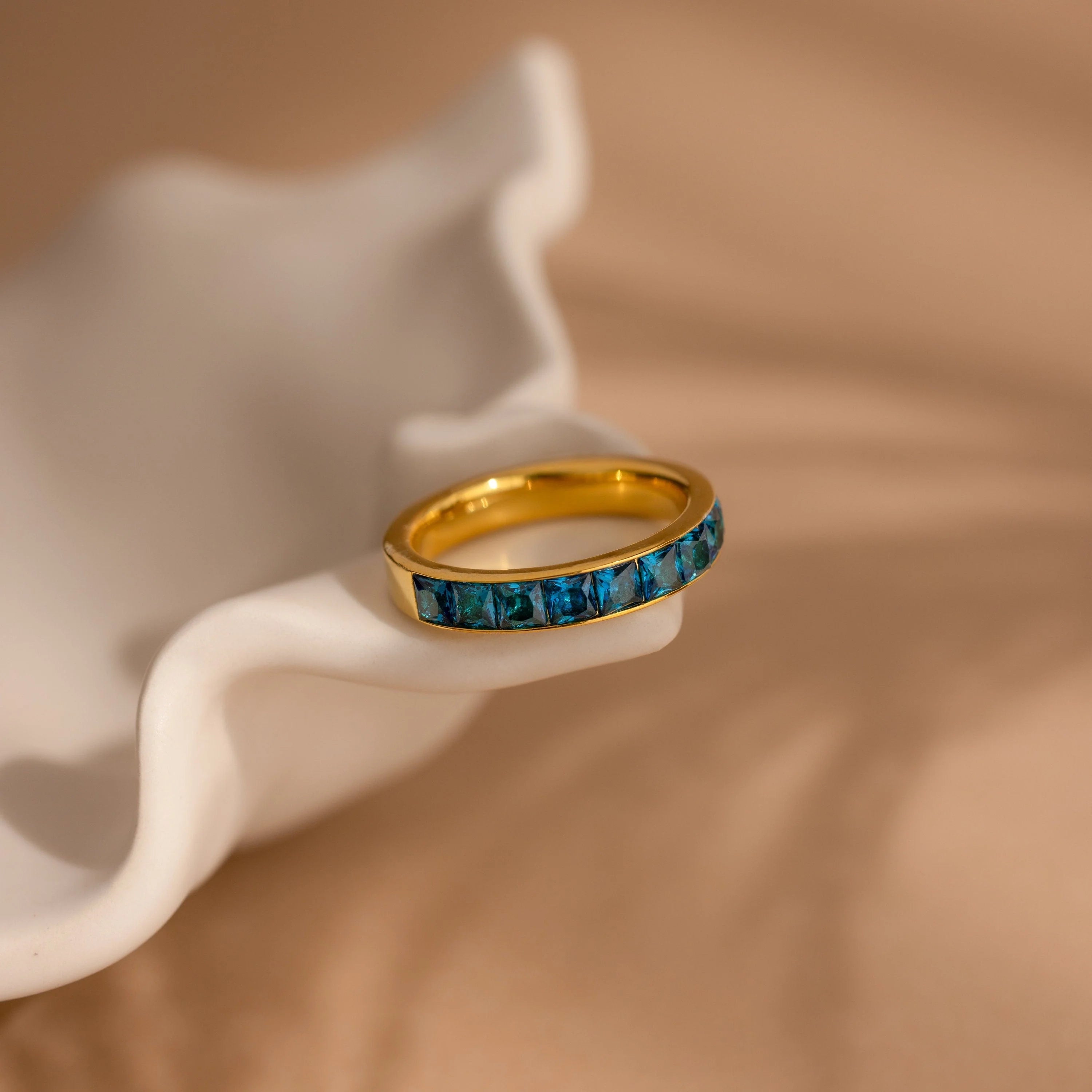 Birthstone Inlay Band Ring