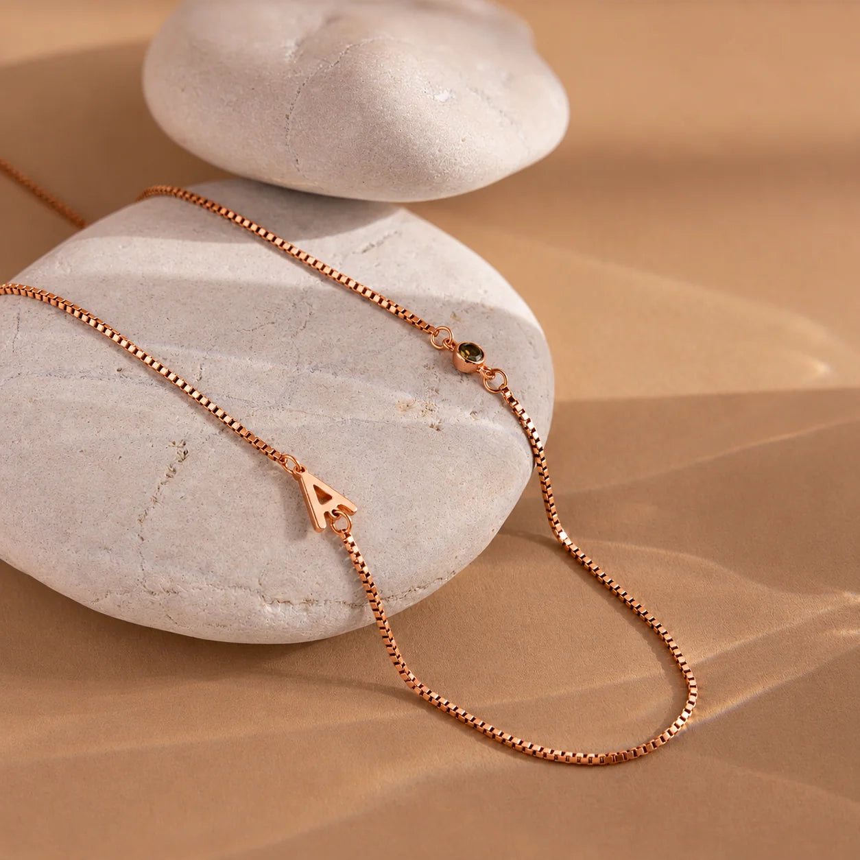 Birthstone Initial Necklace