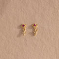 Birth Flower Stud Earrings Silver 18K Gold Plated