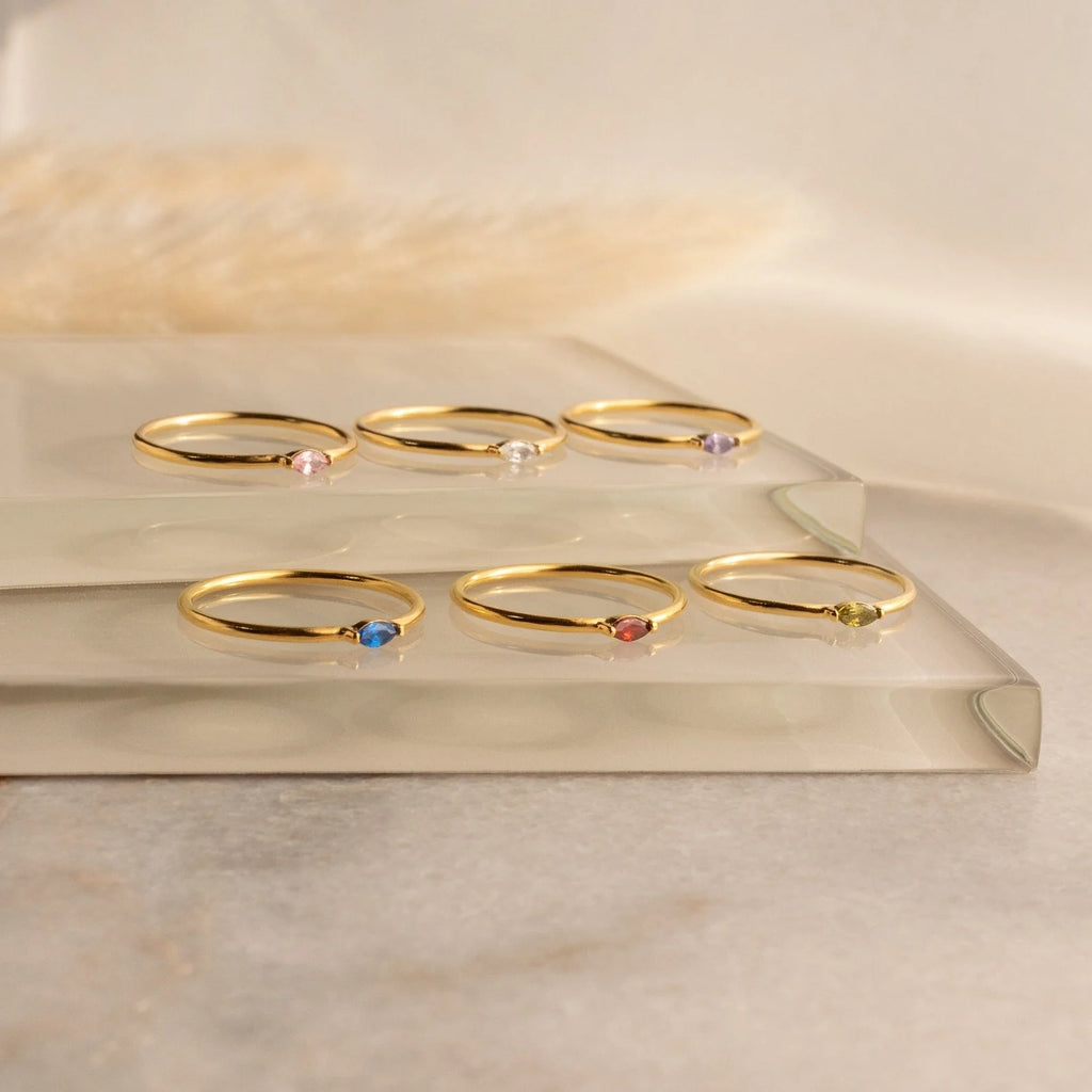 Custom Marquise Birthstone Ring