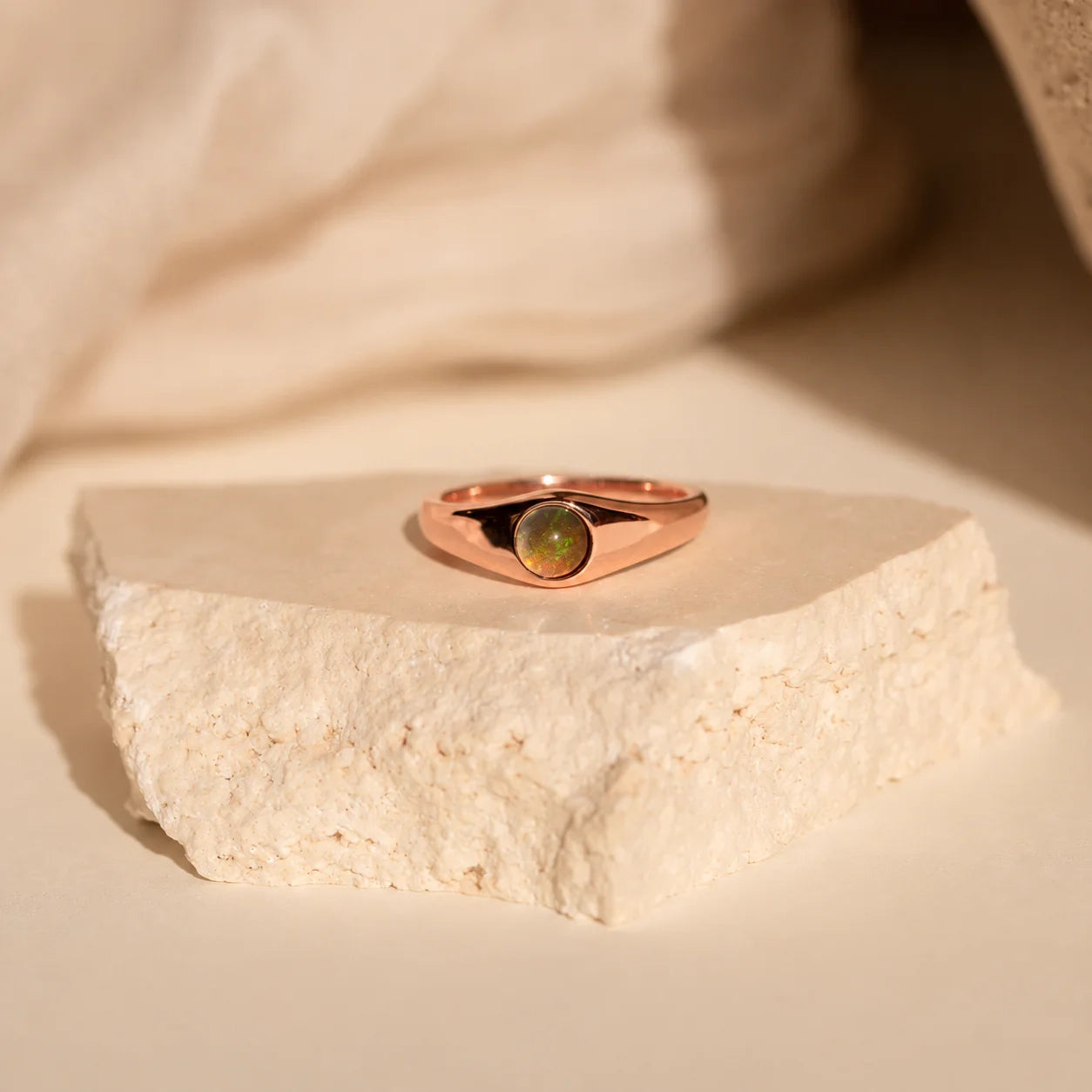 Subtle Elegance: Mini Signet Mood Ring