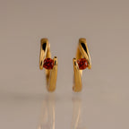 Floating Birthstone Huggies Silver 18K Gold Plated