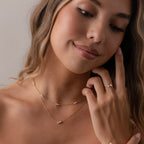 Marquise Birthstone Pearl Necklace Silver 18K Gold Plated