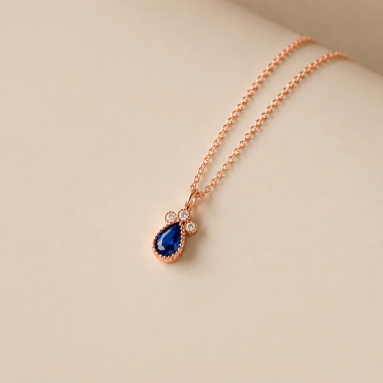 Timeless Sapphire Teardrop Necklace