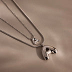 Bubble Letter Necklace Silver 18K Gold Plated