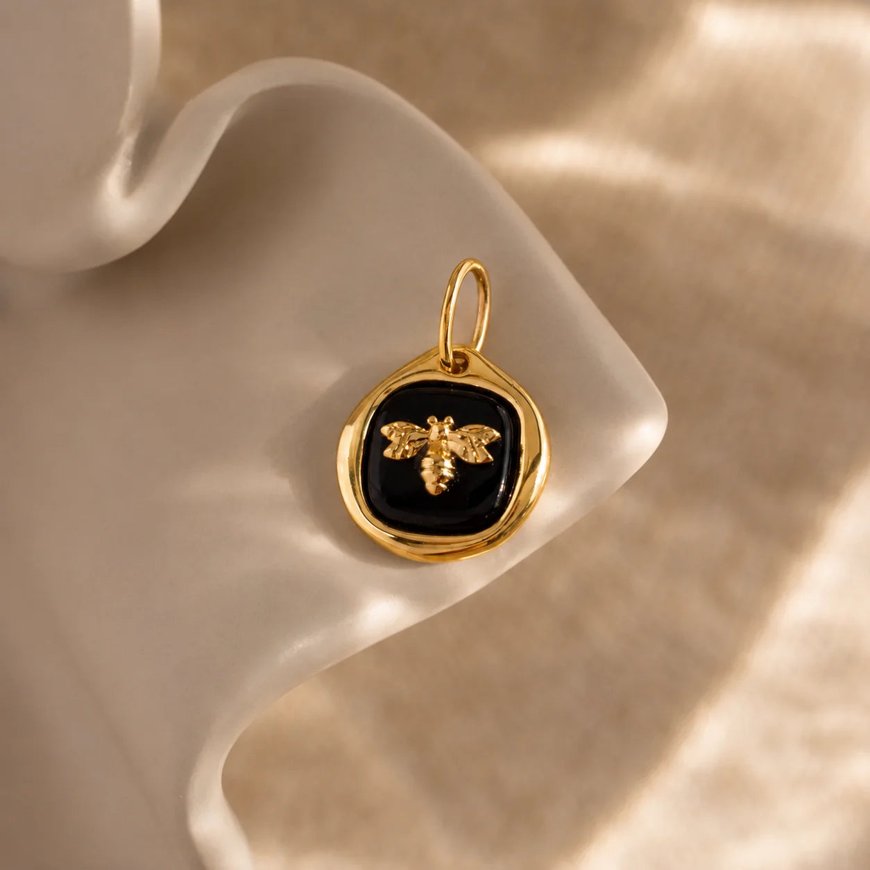 Honeybee Onyx Charm