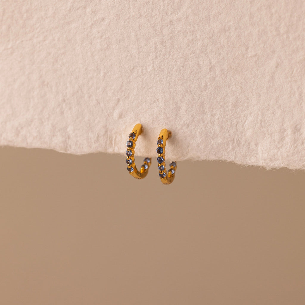 Inside Out Birthstone Huggies Silver 18K Gold Plated