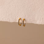 Inside Out Birthstone Huggies Silver 18K Gold Plated