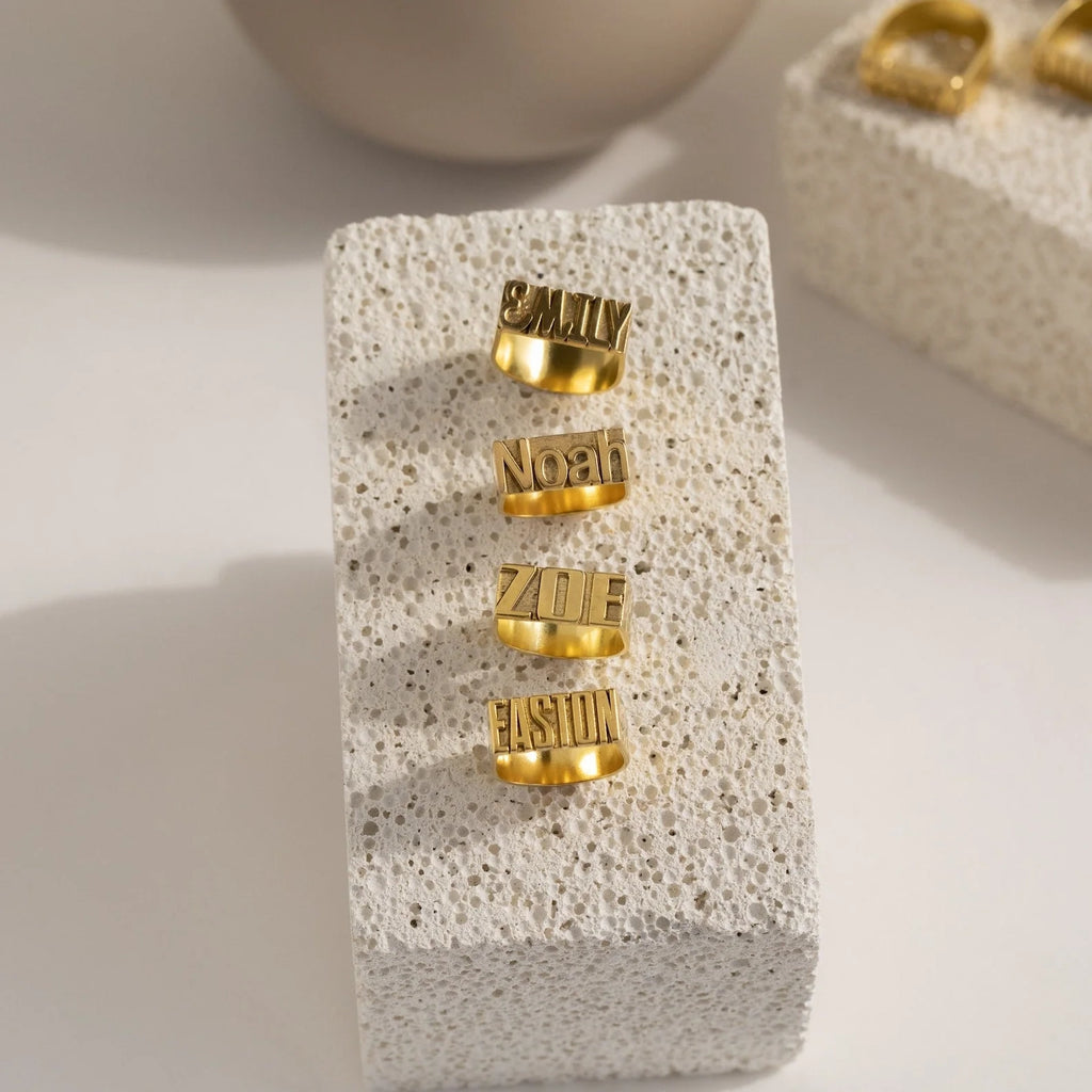 Make a Statement with Our Personalized Bold Name Ring