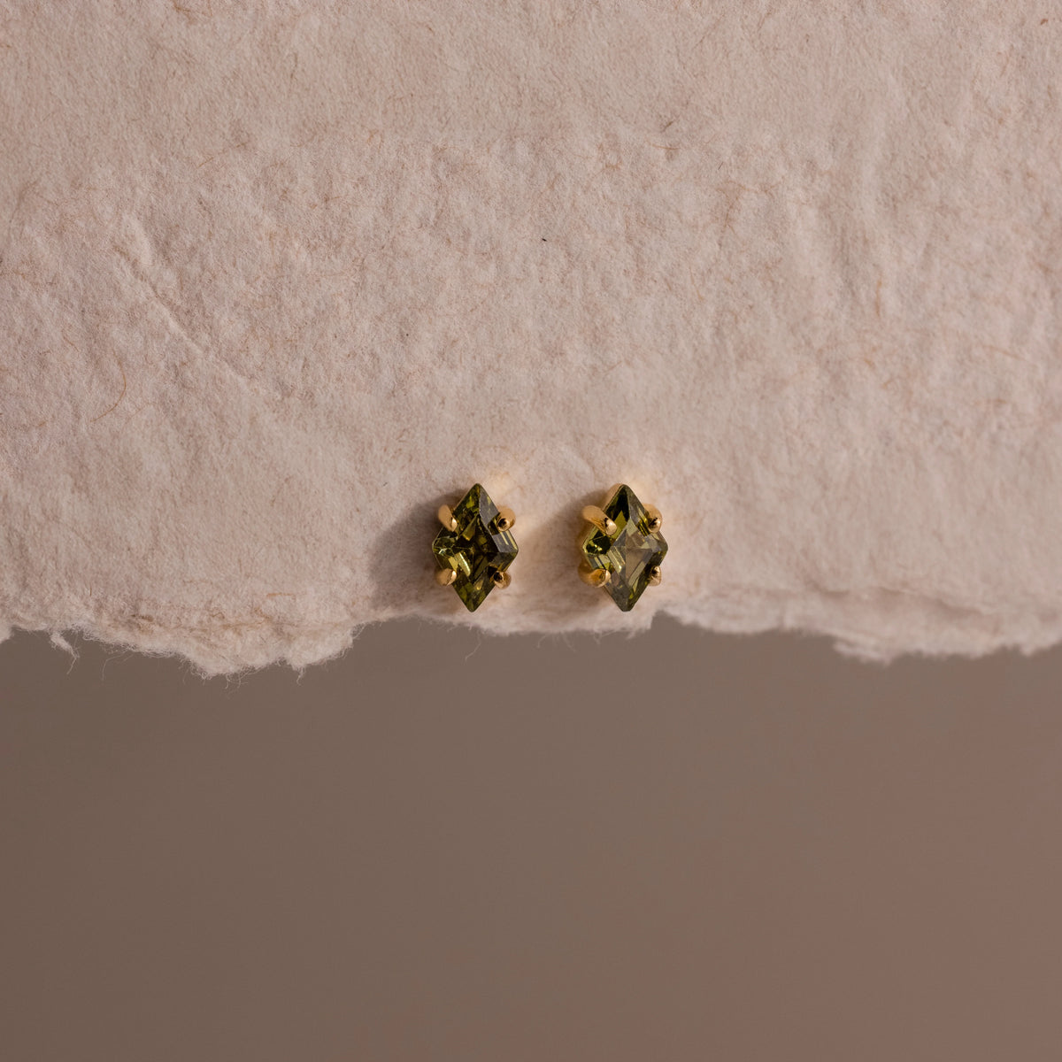 Birthstone Flatback Studs Silver 18K Gold Plated
