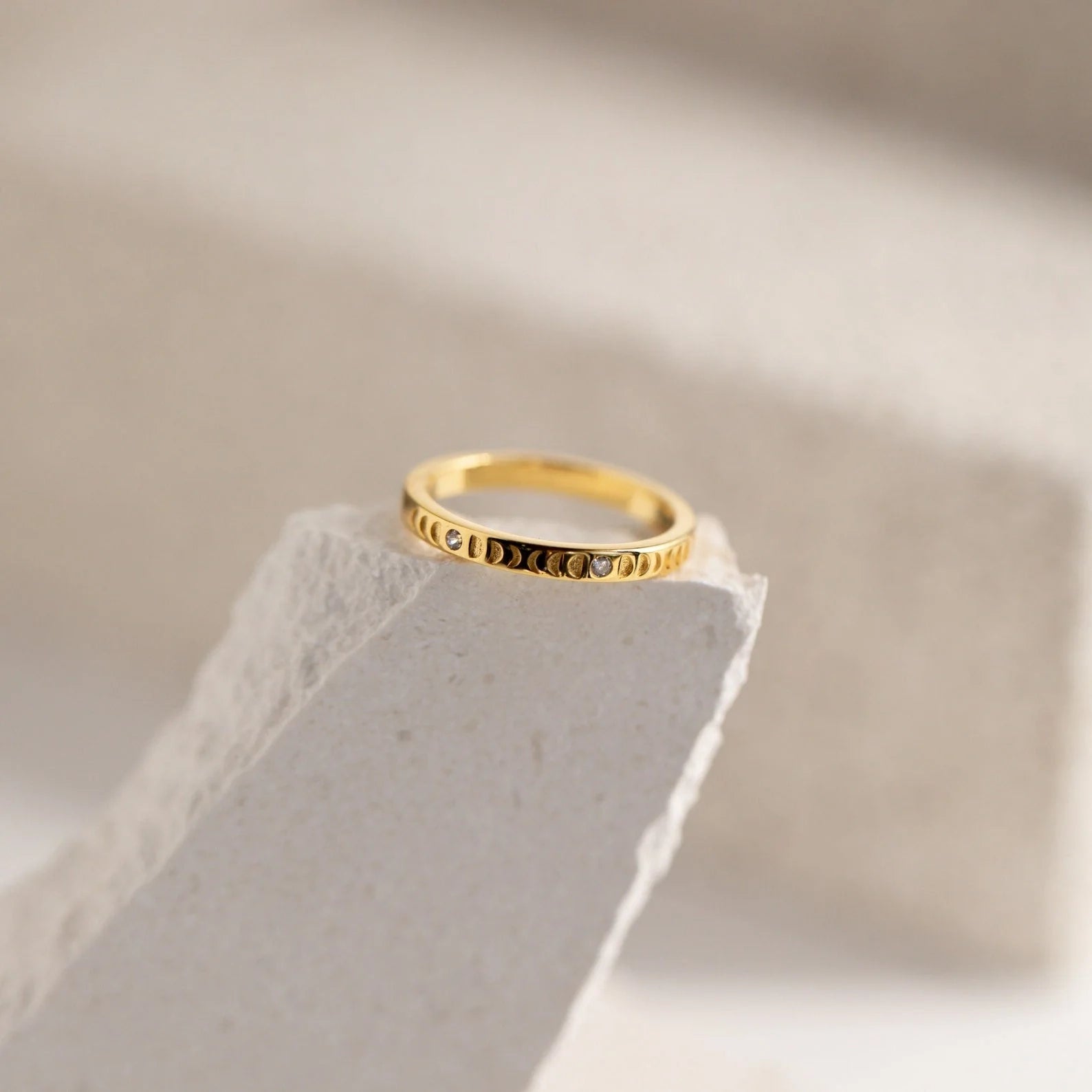 Phases of the Moon CZ Diamond Ring