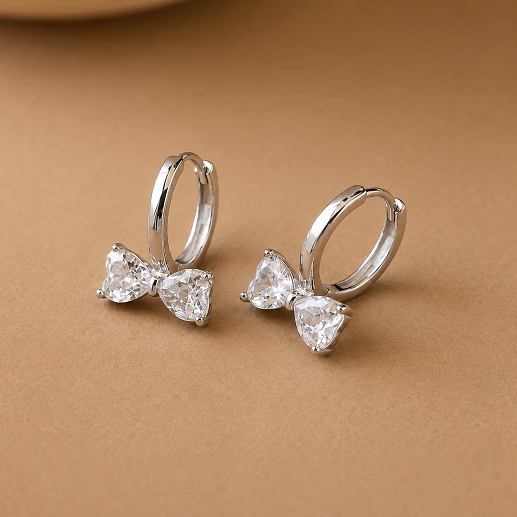 Diamond Bow Hug Earrings