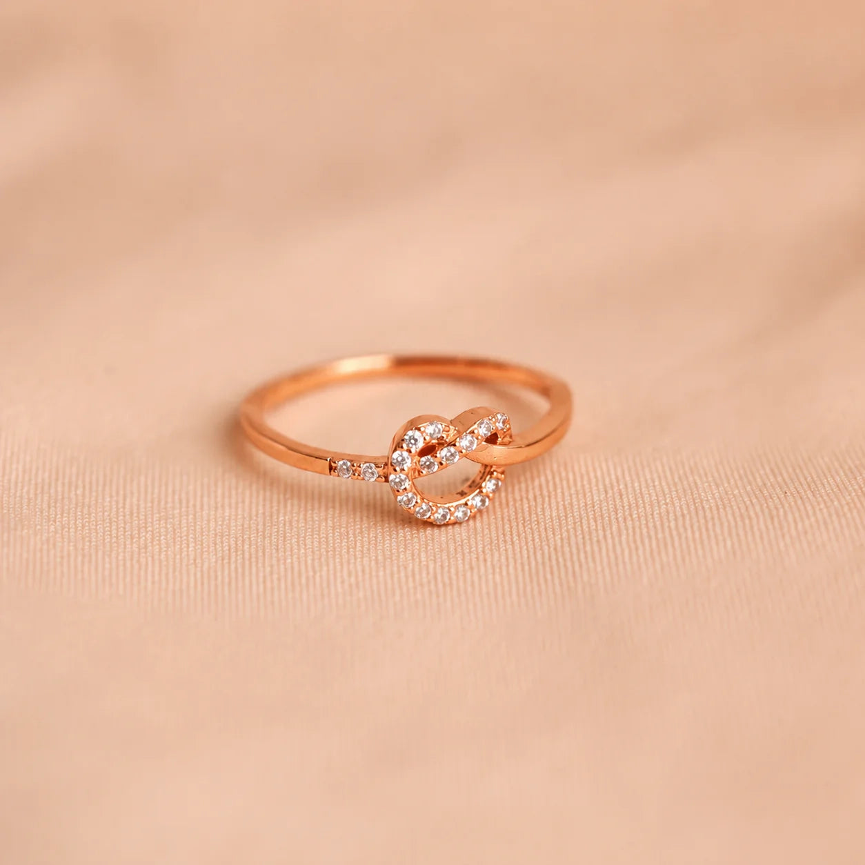 Eternal Love: Diamond Heart Knot Ring
