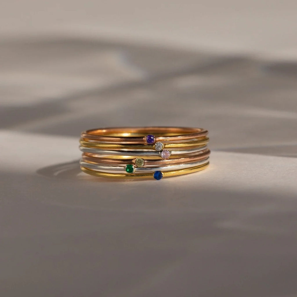 The Thin Mini Birthstone Ring