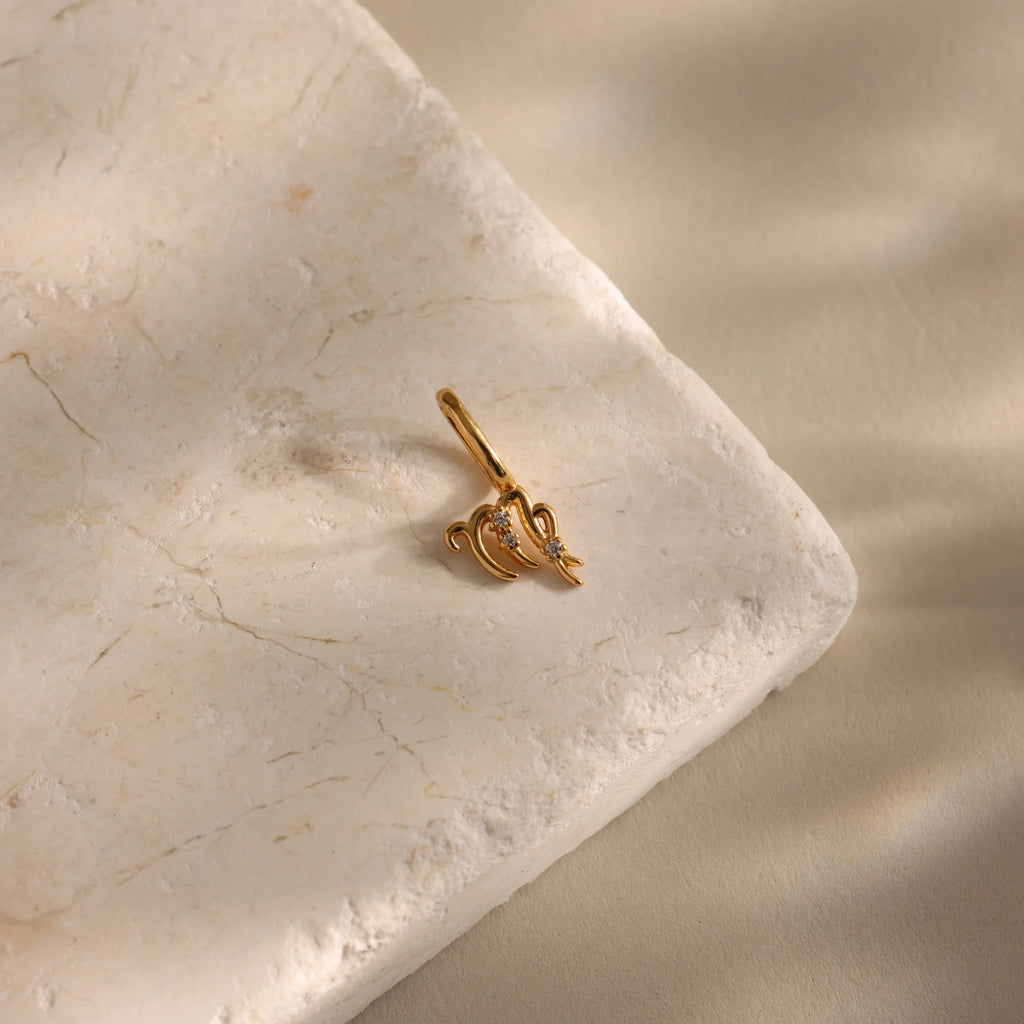 Zodiac Charm Silver 18K Gold Plated