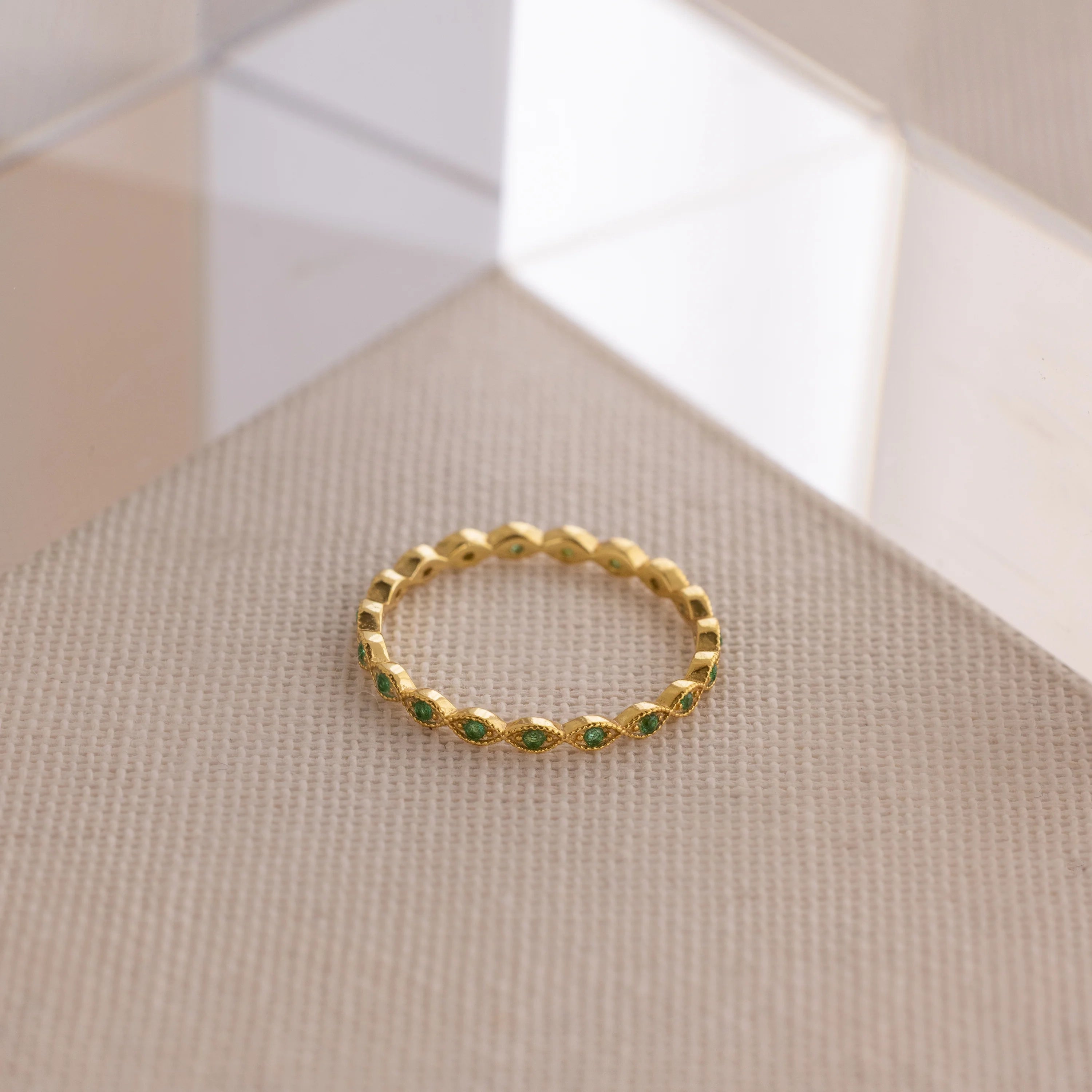 Dainty Marquise Birthstone Ring Silver 18K Gold Plated