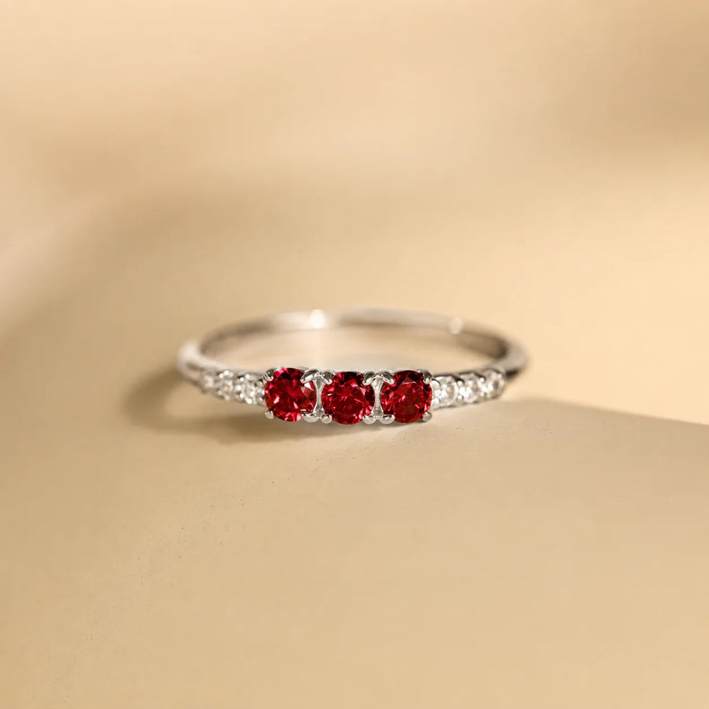 The Pave Triple Birthstone Eternity Ring