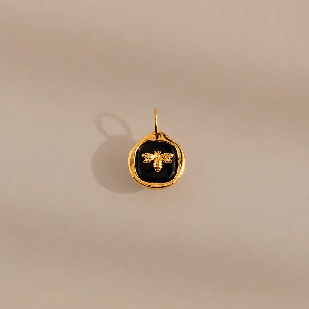 Honeybee Onyx Charm