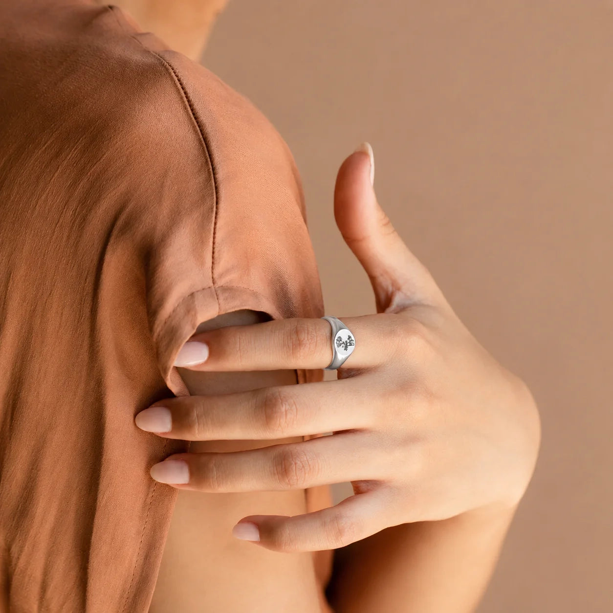 Birth Flower Signet Ring