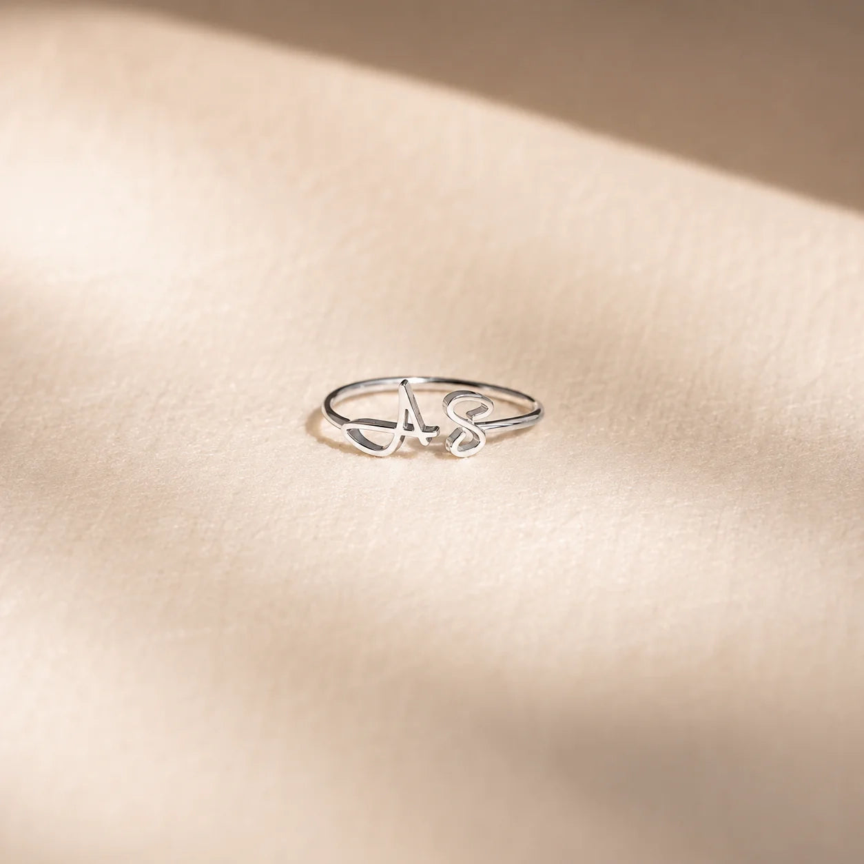 Hallie Duo Initial Ring