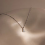 Dainty Bubble Letter Necklace Silver 18K Gold Plated