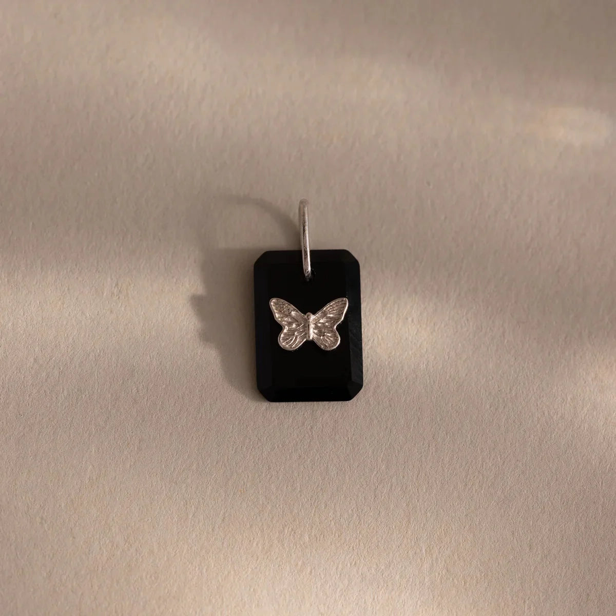 Midnight Onyx Butterfly Charm