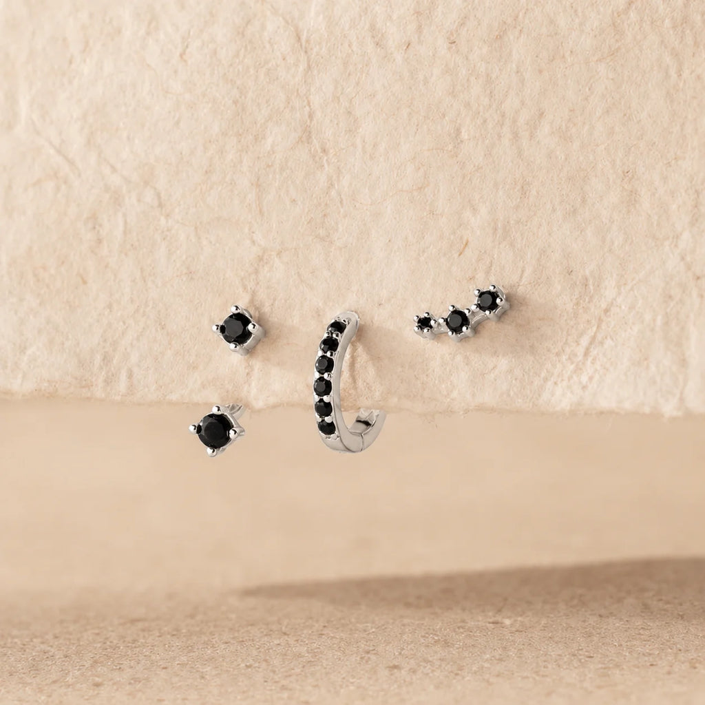 Black Diamond Earrings Set