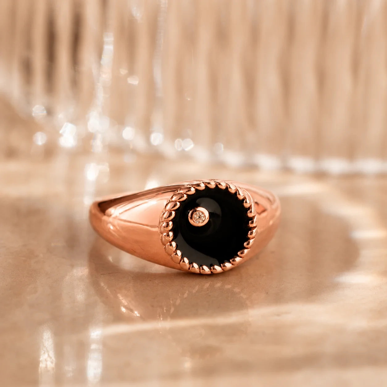 Modern Black Signet Ring